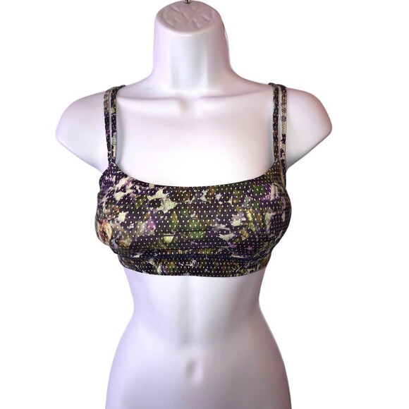 Lululemon Straight Up Bra Size 6 Floral Sport White Multi With Pads - Picture 1 of 6